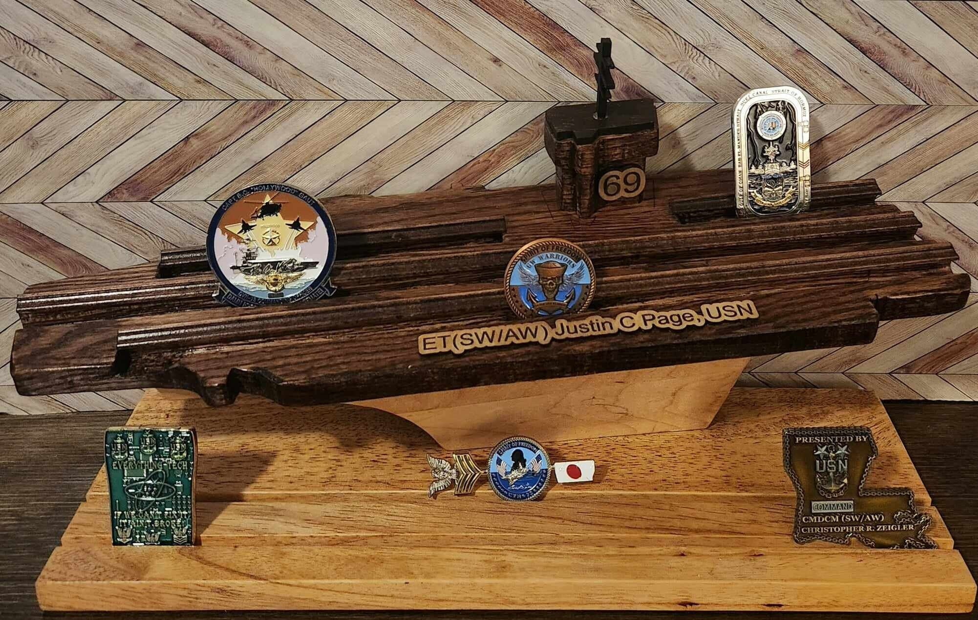 Aircraft Carrier Challenge Coin Display