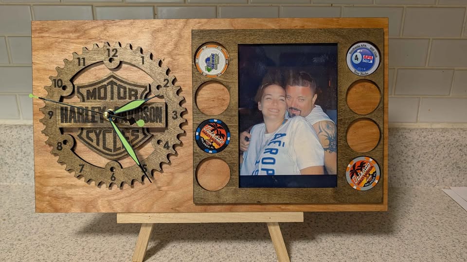 HD clock, picture frame, chip holder